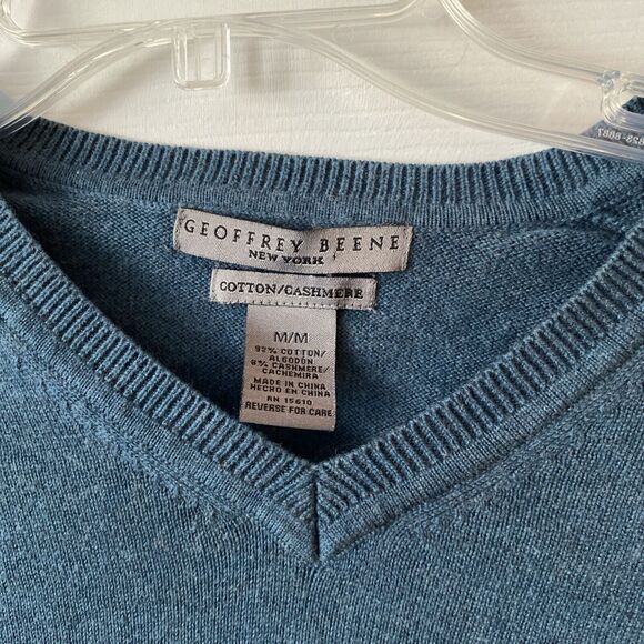 Geoffrey Beene Men’s Sweater Size Medium Cotton/Cashmere Lightweight Pullover - Picture 2 of 11